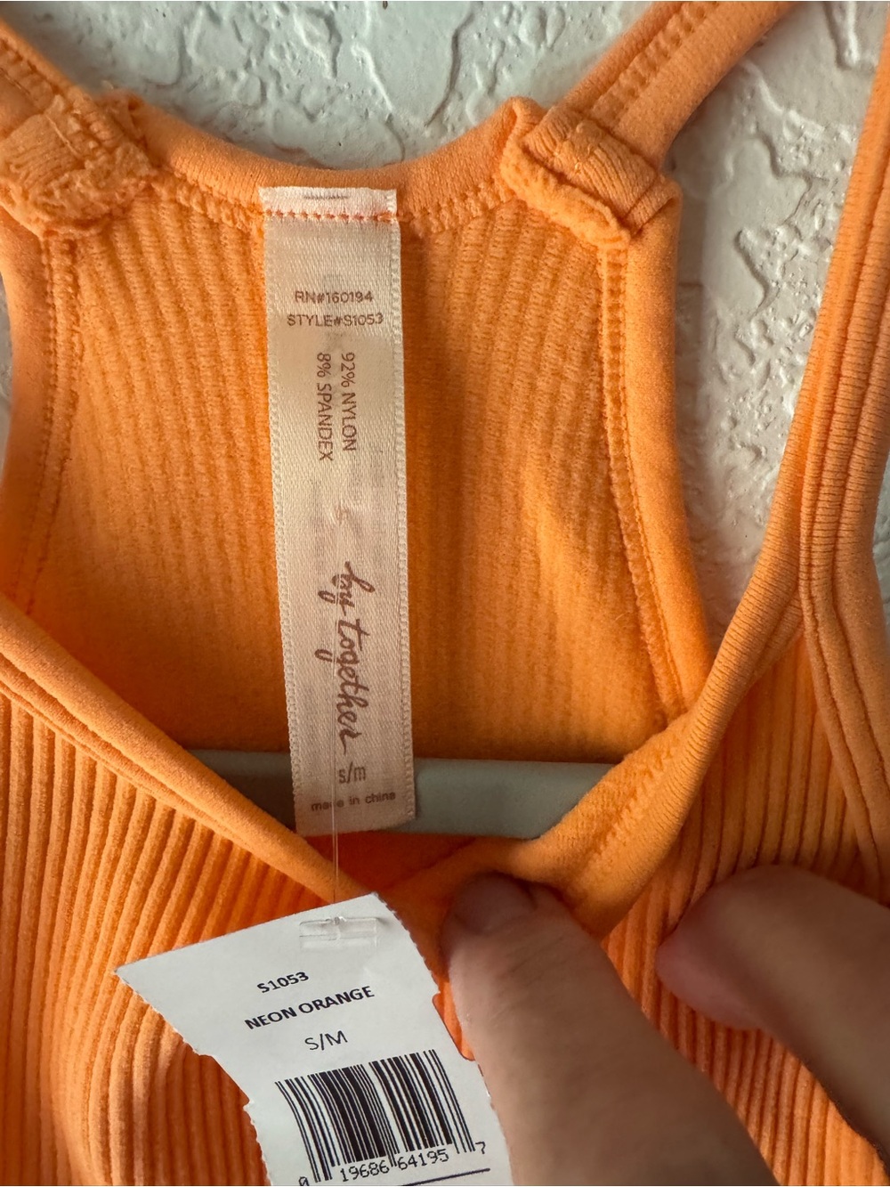 By Together Orange Ribbed Racerback Crop Top - Picture 4 of 4